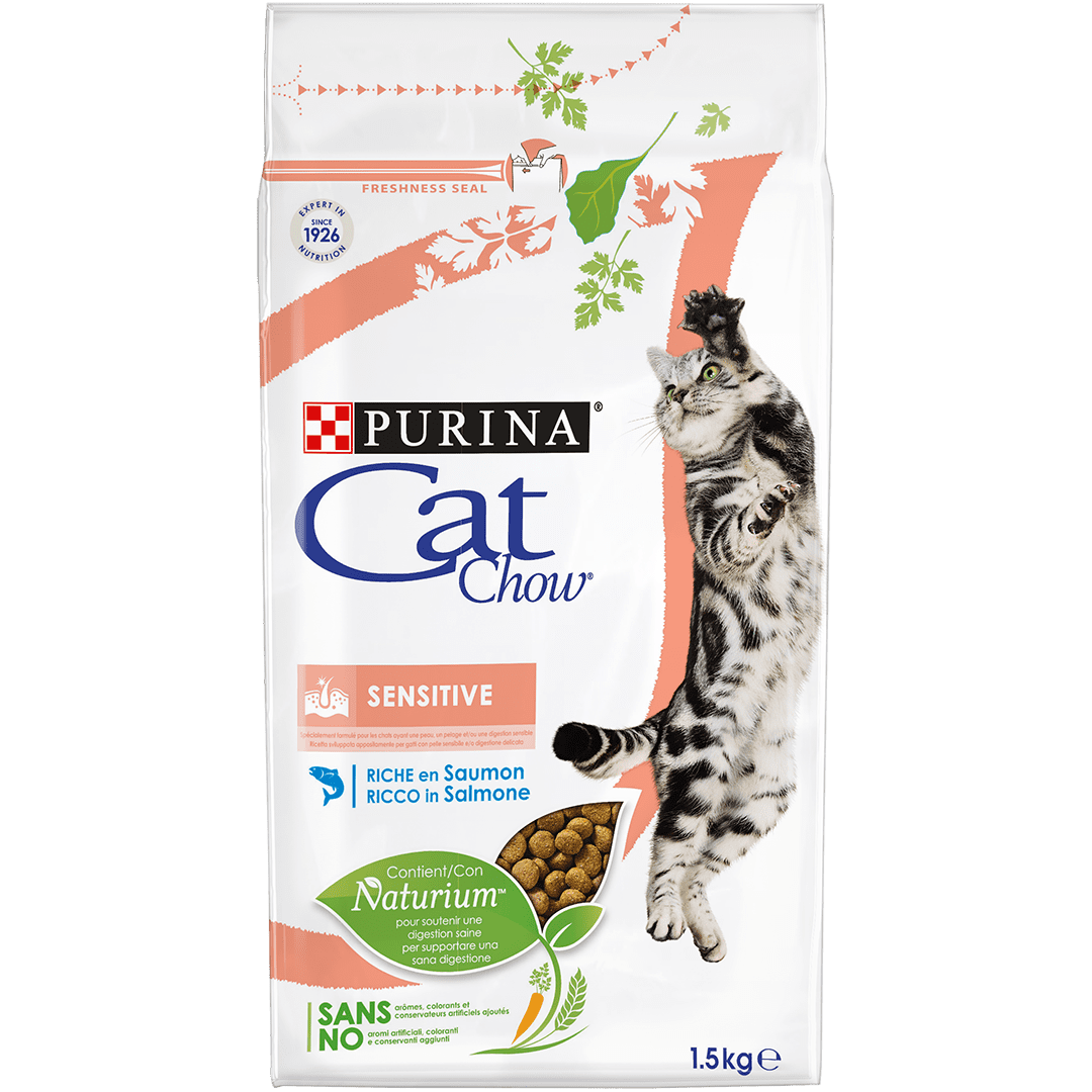 Cat deals chow sensitive